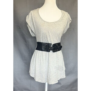 Vintage 90s Y2K Self Esteem Womens Babydoll Top Size L Wide Belt Indie‎ Grunge